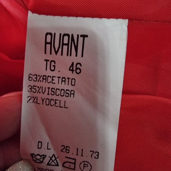 Avant Made In Italy Silky Red Lined Blazer Jacket - Picture 9 of 9
